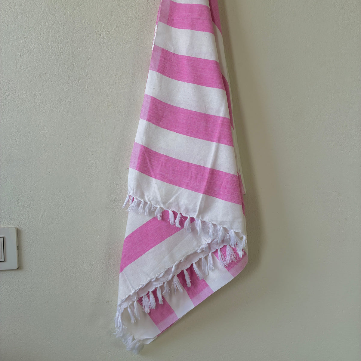 pink Stripes Cotton Bath Towels