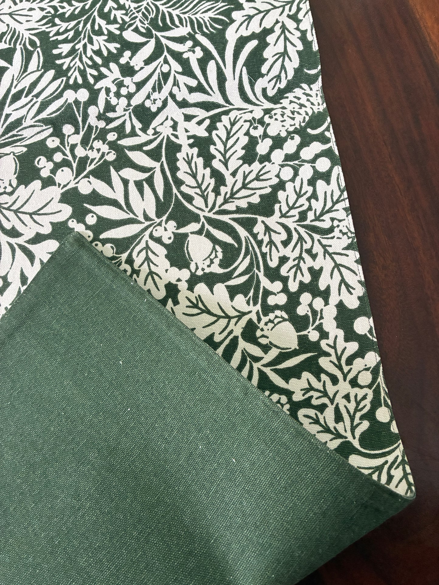 Green Table Runner 7 ft long