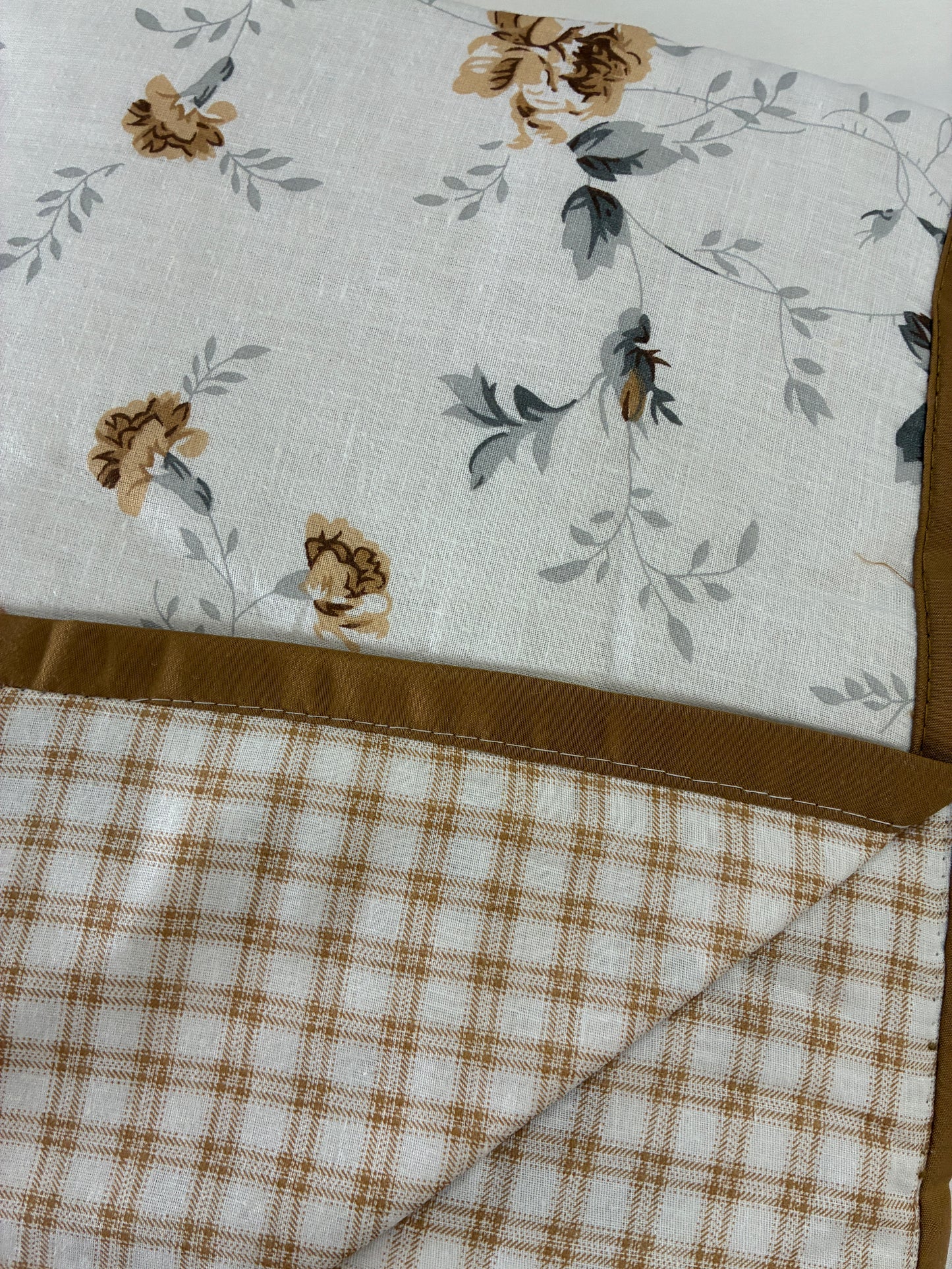 Brown Floral Single Size Cotton Dohar