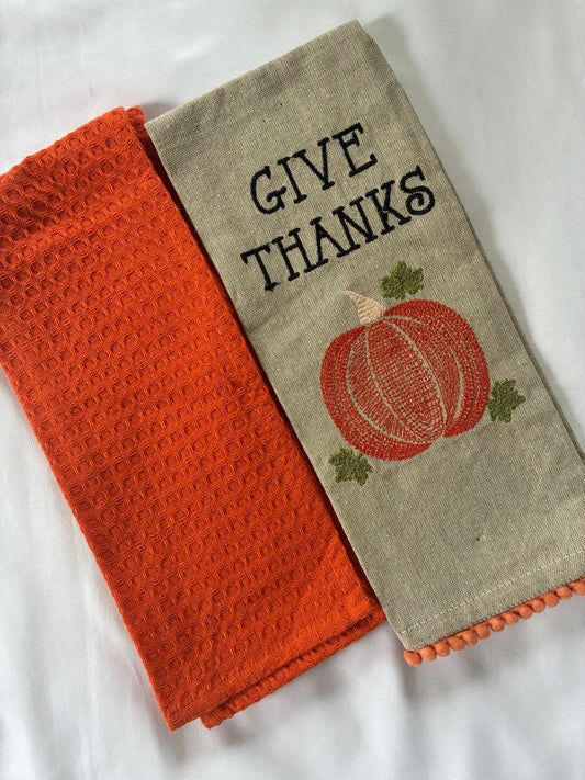 Pumpkin Printed Hand/Lunch Towels (Set of 2)