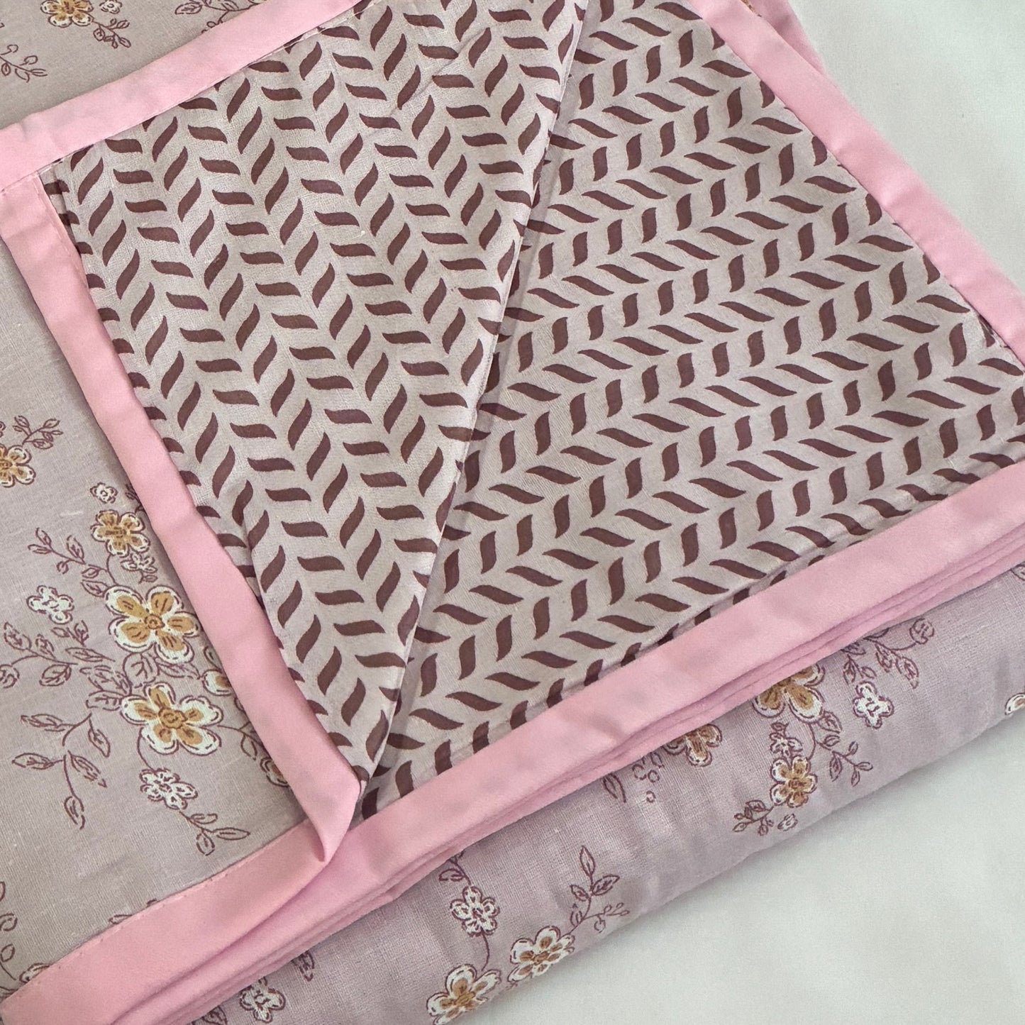 Pink Blossom Reversible Cotton Double Size Dohar