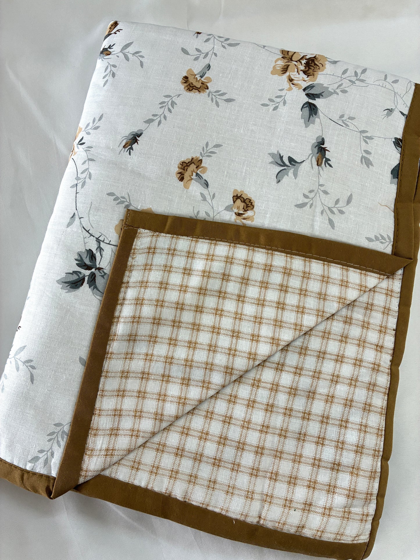 Brown Floral Single Size Cotton Dohar