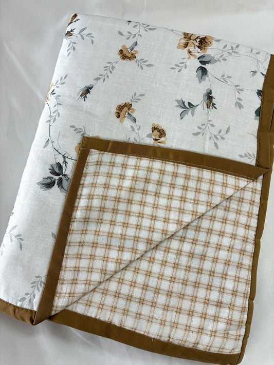 Brown Floral Single Size Cotton Dohar