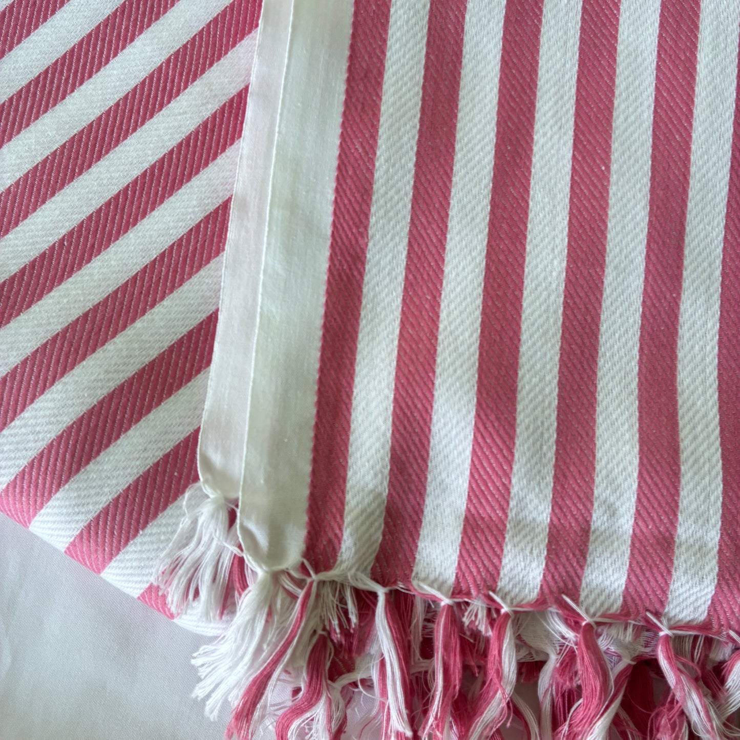 Red Stripes Extra Long Cotton Bath Towel