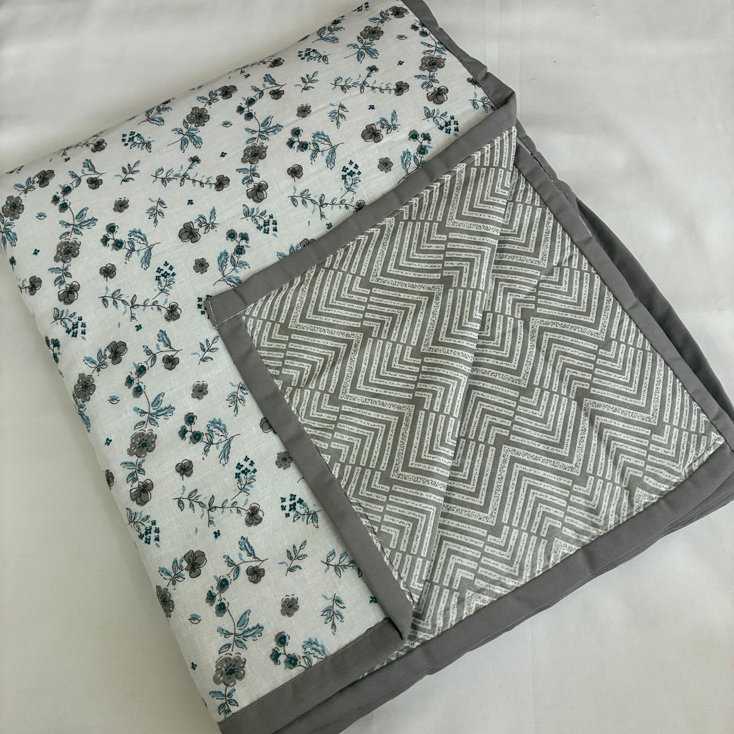 Blue Meadow Reversible Cotton Double Size Dohar