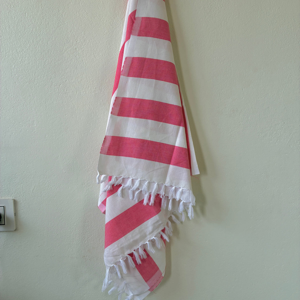 Pink with Brown Stripes Cotton Bath Towels
