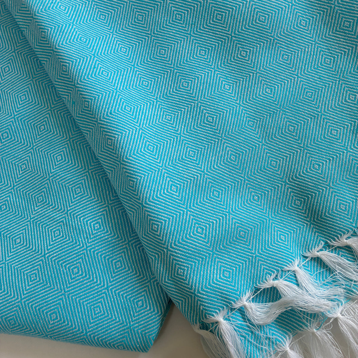 Blue Extra Long Cotton Bath Towel