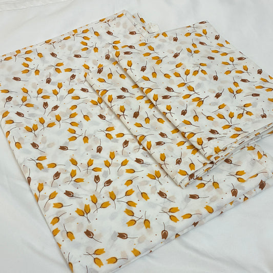 Yellow Tulips Single Size Bedspread with 2 Pillow Covers 60 x 90 in