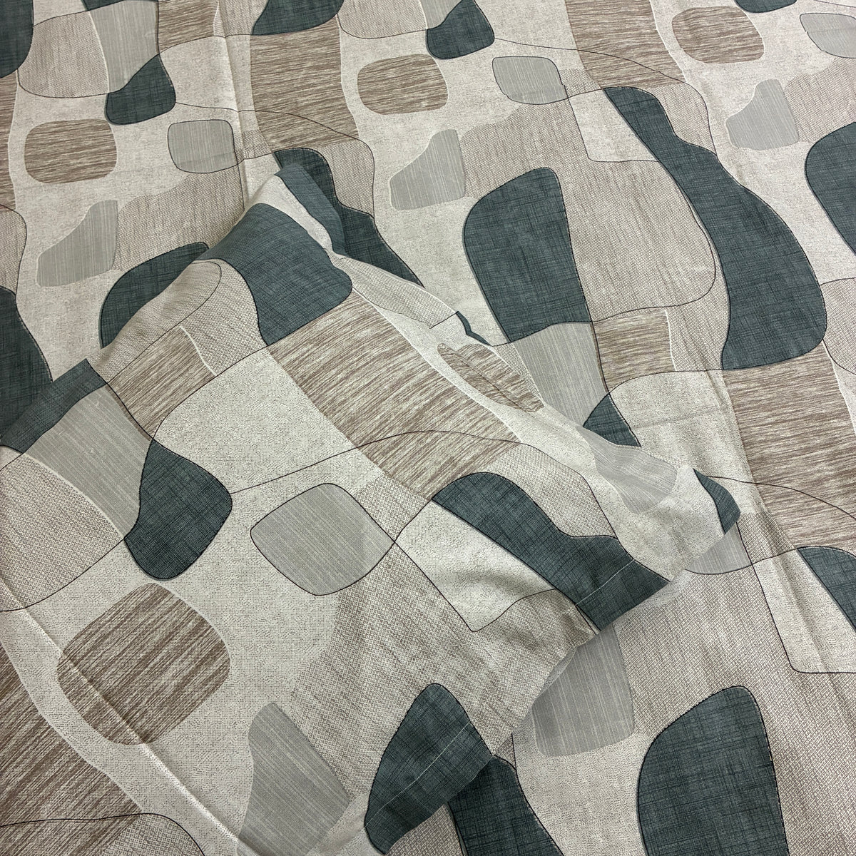 300 TC Brown Abstract King Size Cotton Bedspread 108x108 inches