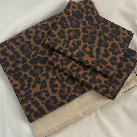 Cheetah King Size Cotton Bedspread 100x110 in
