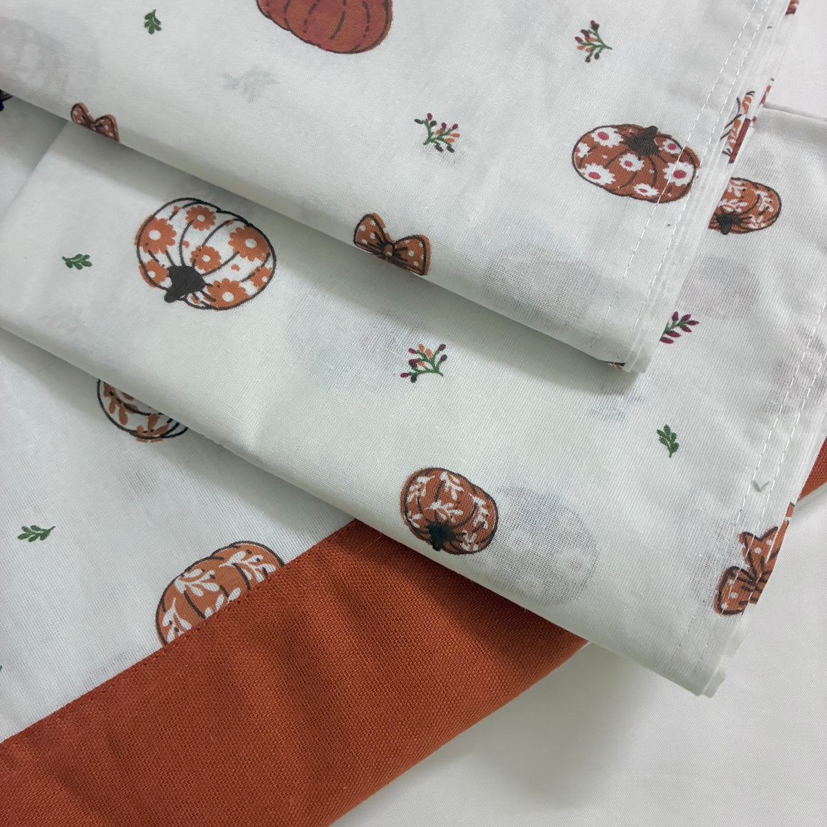 Cute Pumpkin King Size Cotton Bedspread 100x110 inches