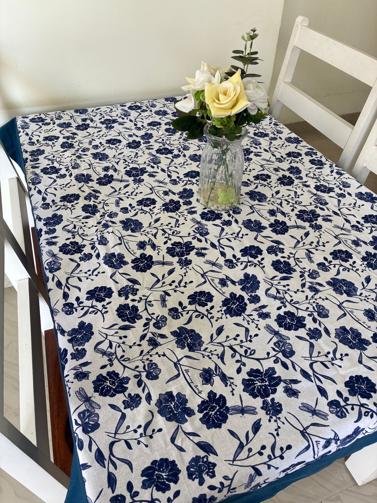 Blue Floral 4 Seater Table Covers