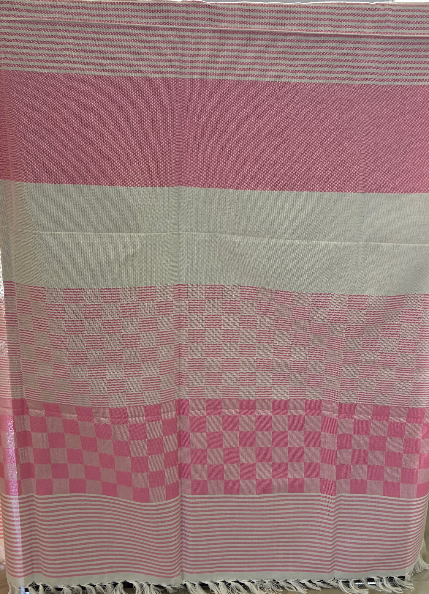 Pink Checks Bamboo Bath Towels