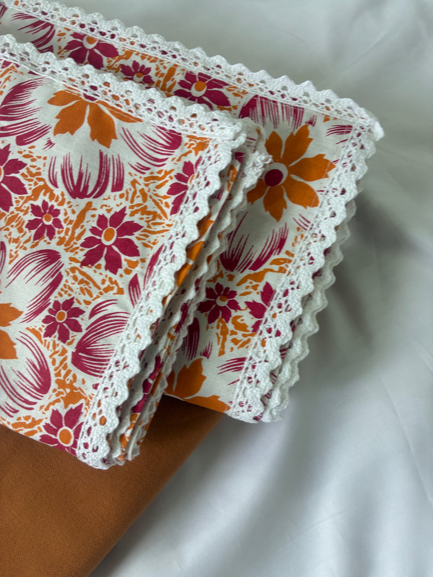 Floral Lace King Size Cotton Bedspread 100x110 in