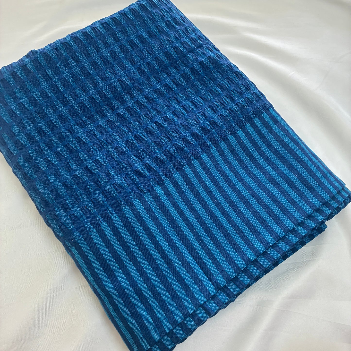 Blue Textured Blanket/ Throw