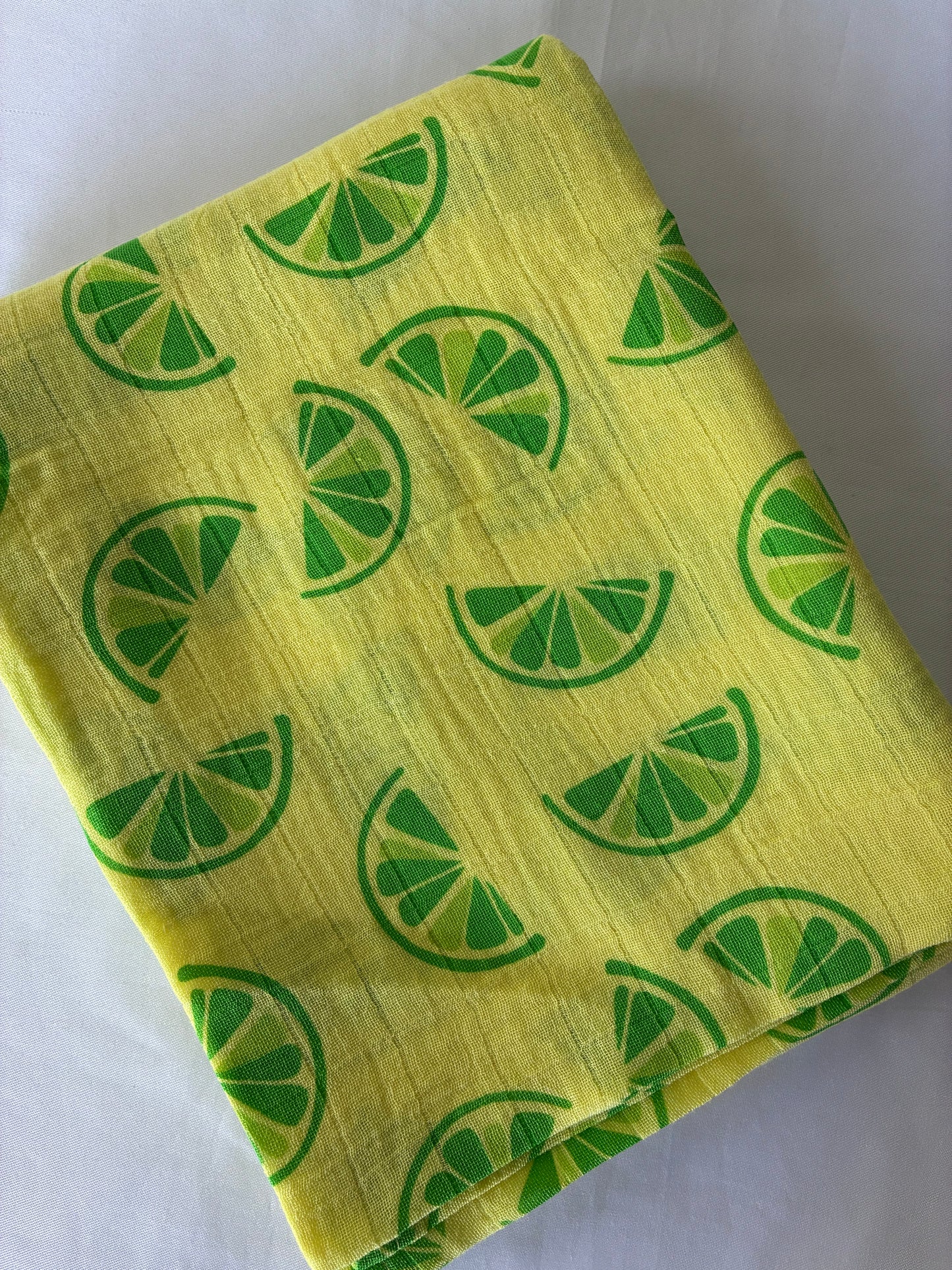 Yellow Lime Muslin Bath Towel