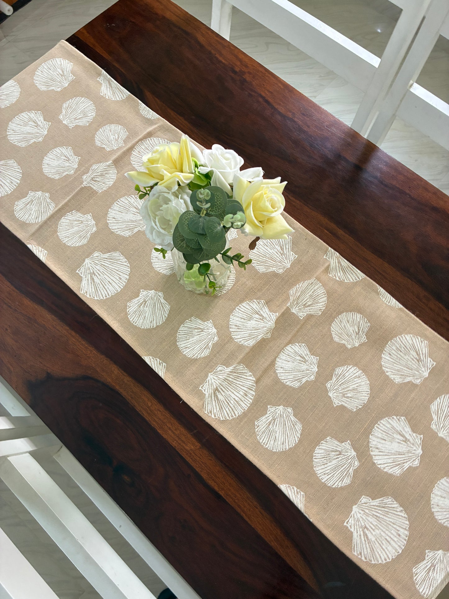 Shell Table Runner 6 ft long