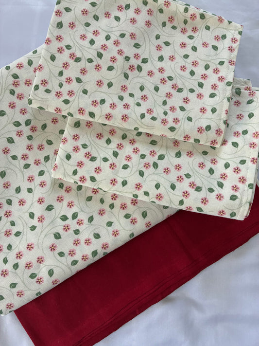 Tiny Floral King Size Cotton Bedspread 100x110 in