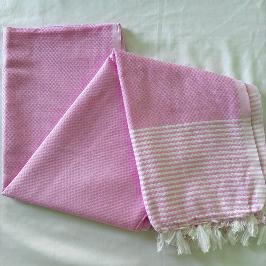 Pink Extra Long Cotton Bath Towel