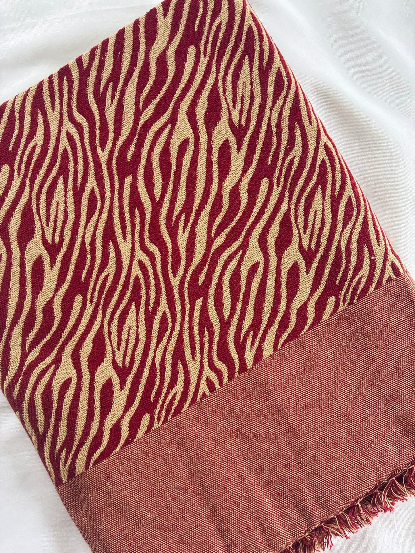 Thick Red Cotton Blanket / Throw