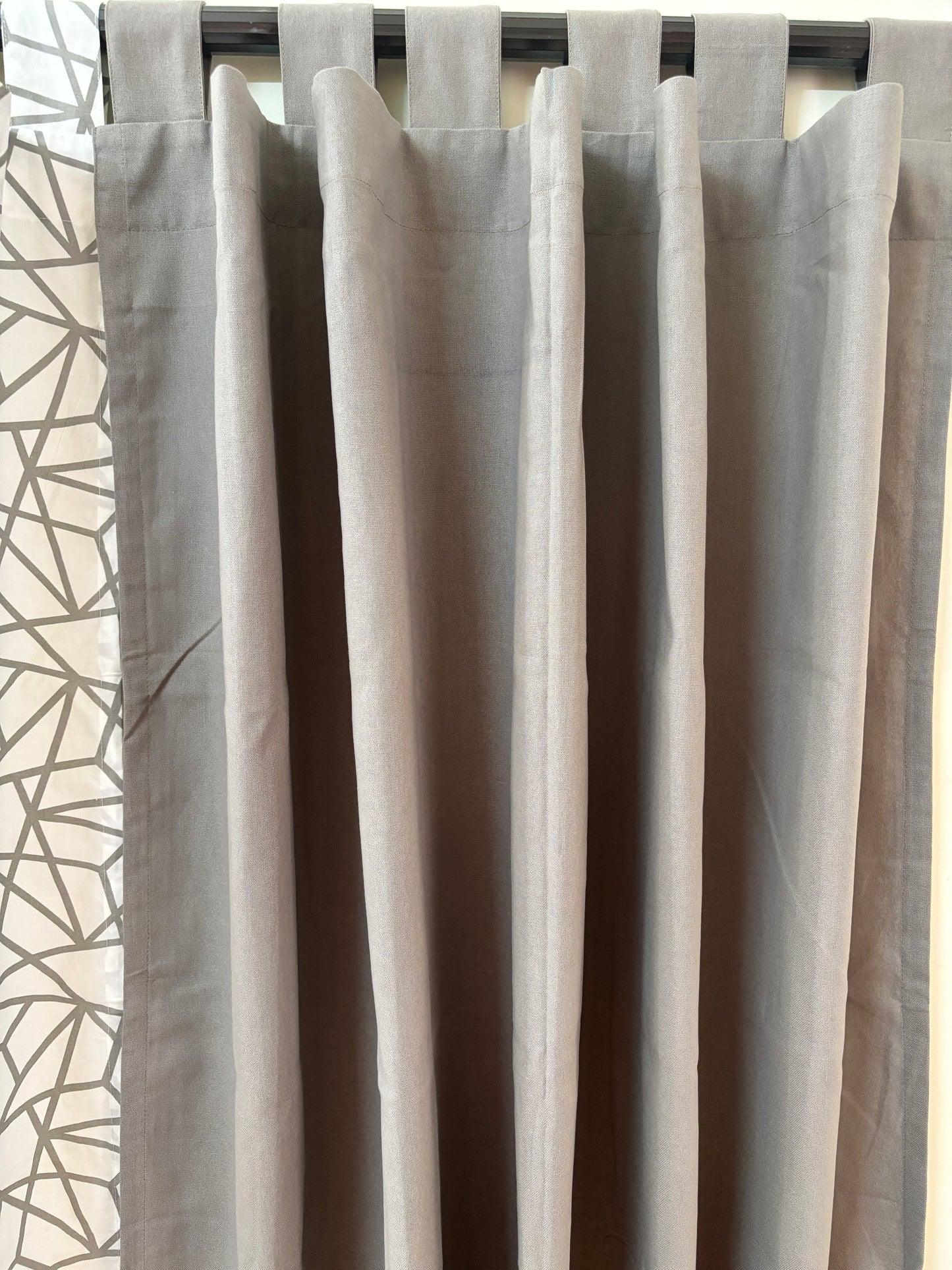 Grey solid curtain