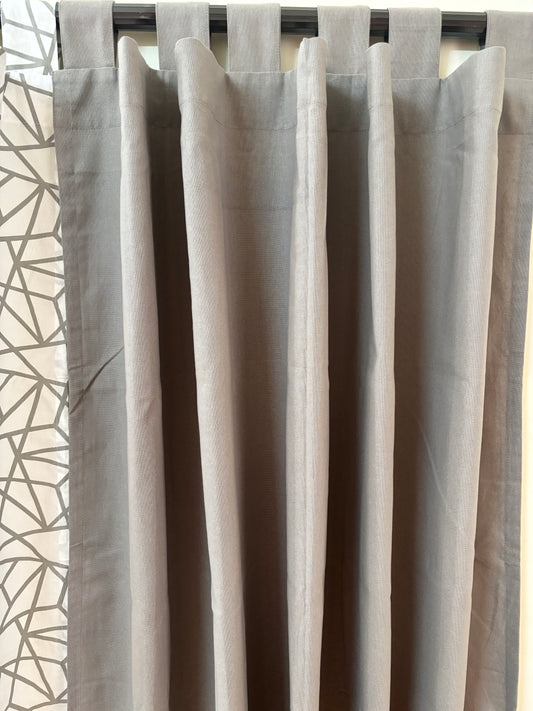 Grey solid curtain