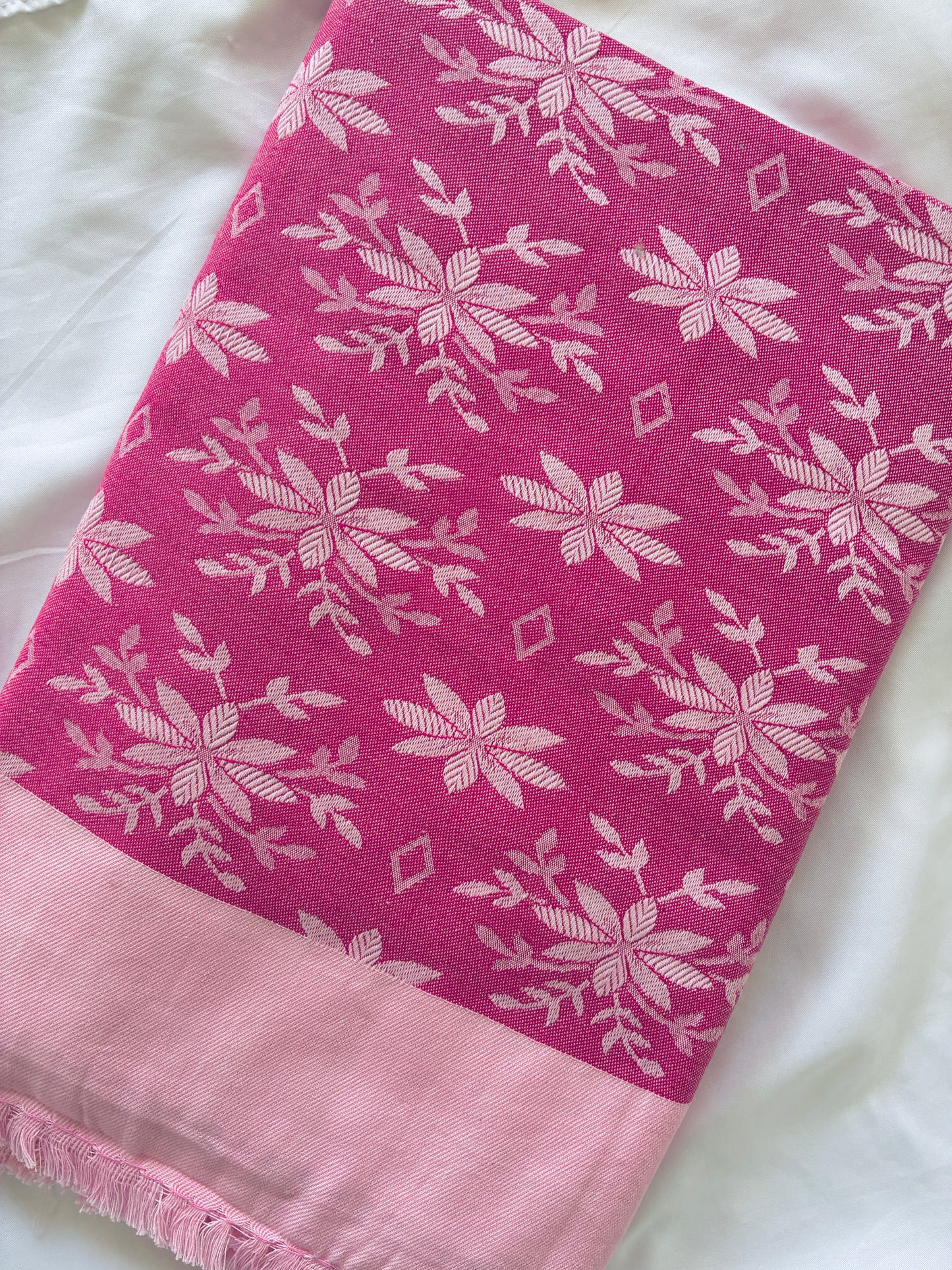 Deep Pink Double Size Cotton Blanket