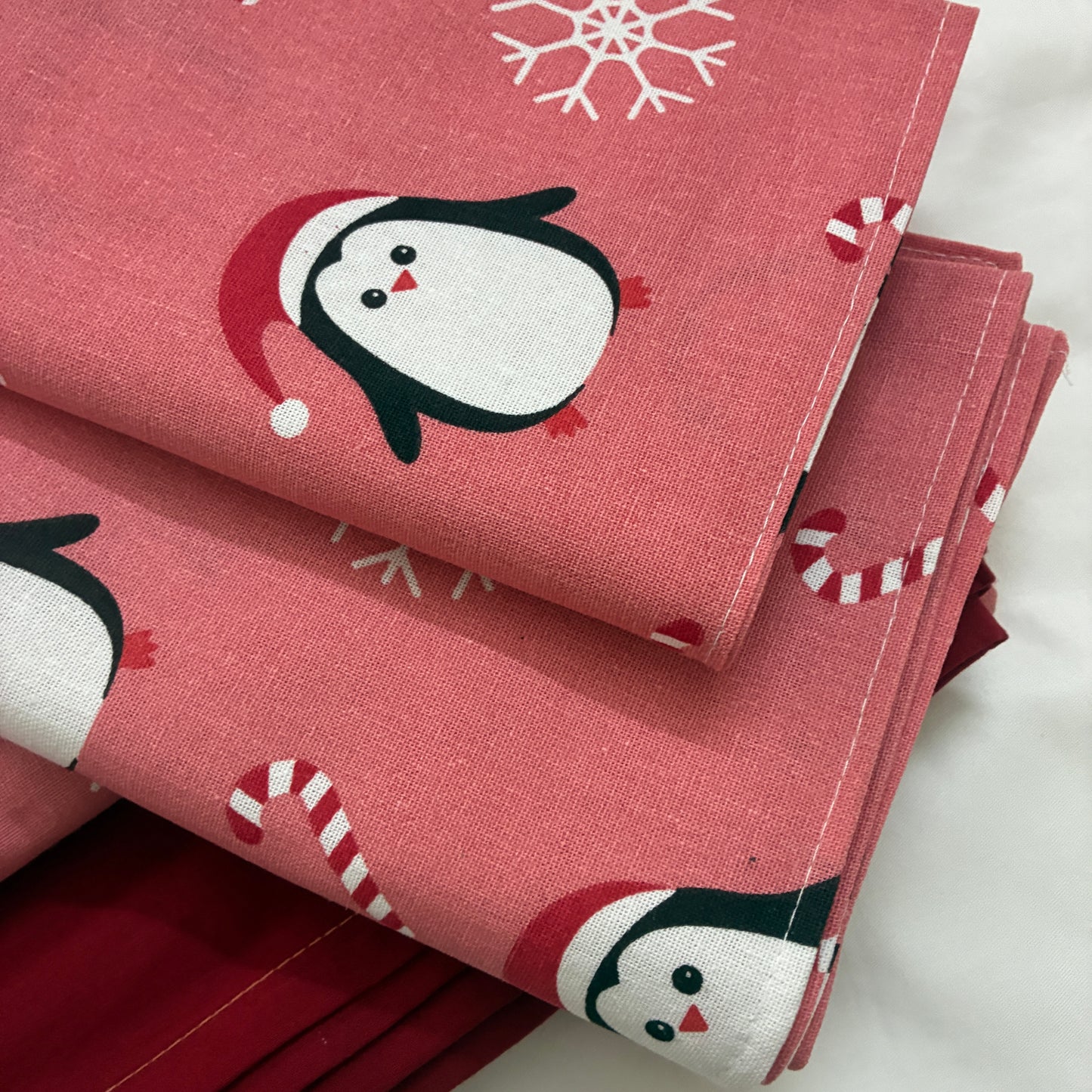 Christmas Print King Size Cotton Bedspread 100x110 in