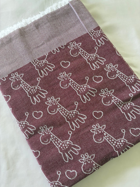Violet Giraffe Blanket/ Throw