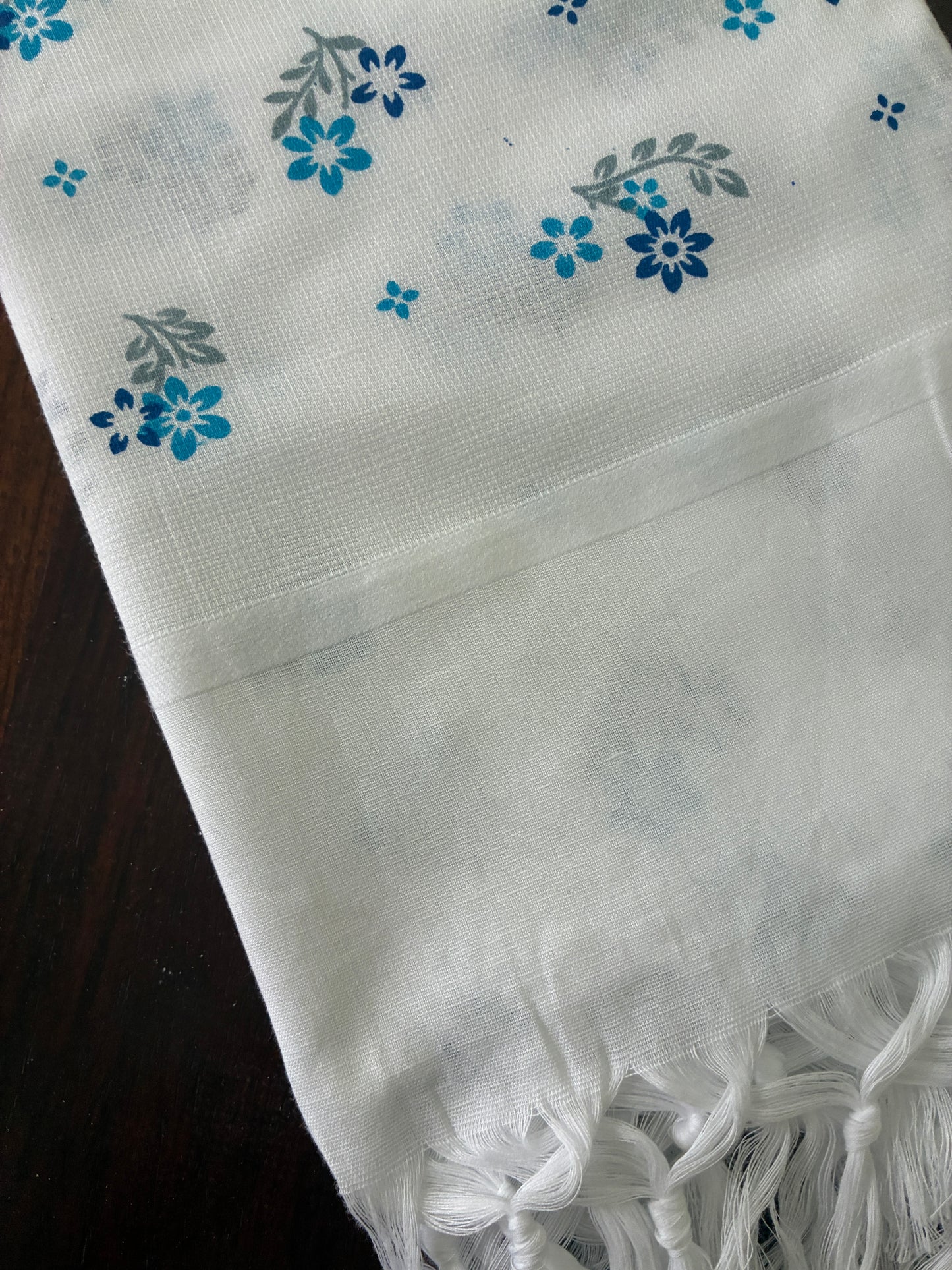White floral Cotton Bath Towels
