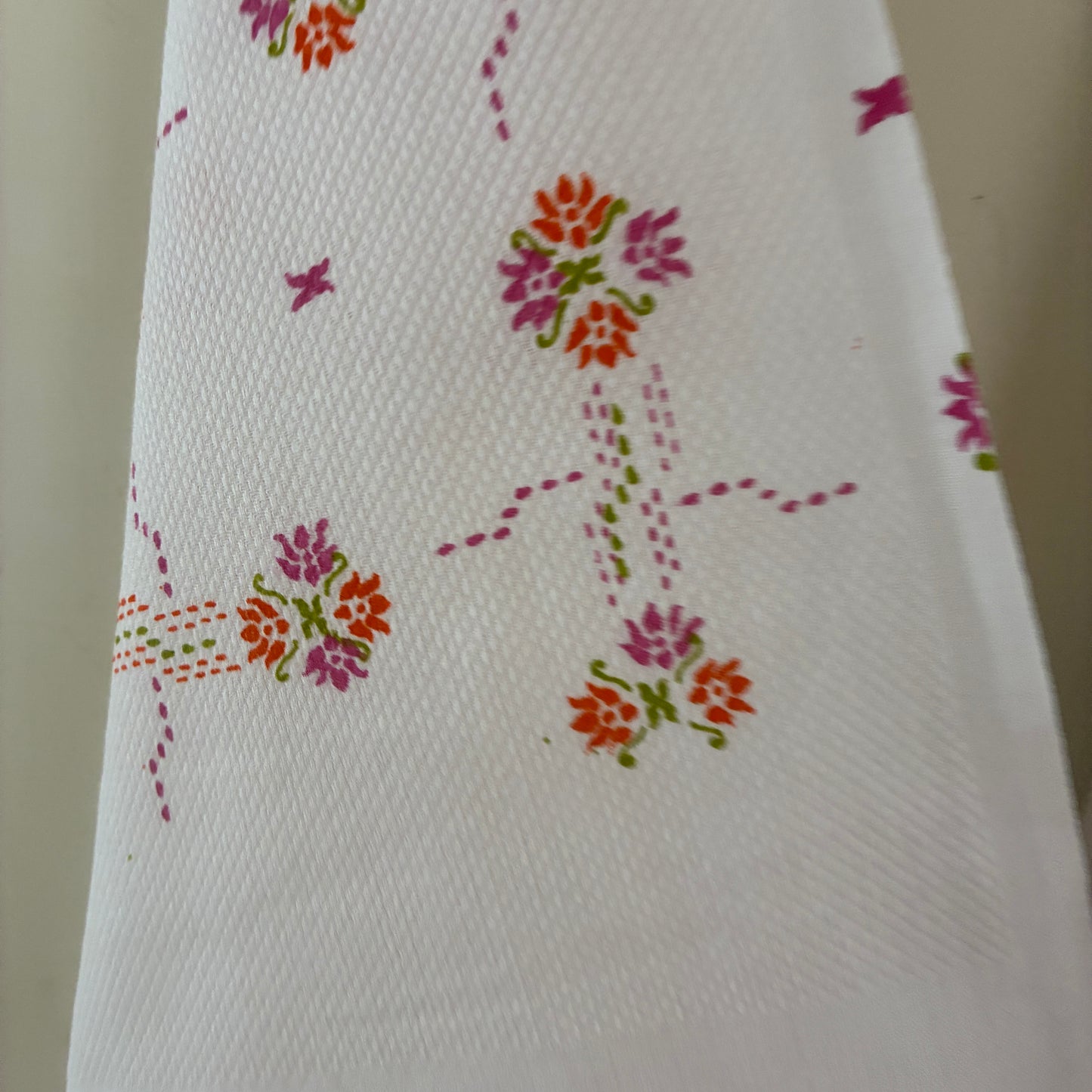 White Floral Cotton Bath Towel (Price for 1 Piece)