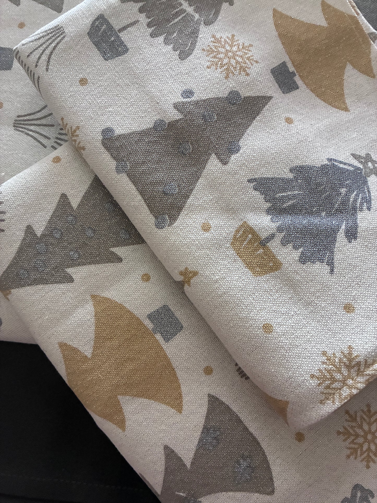 Christmas Tree Glitter King Size Cotton Bedspread 100x110 in