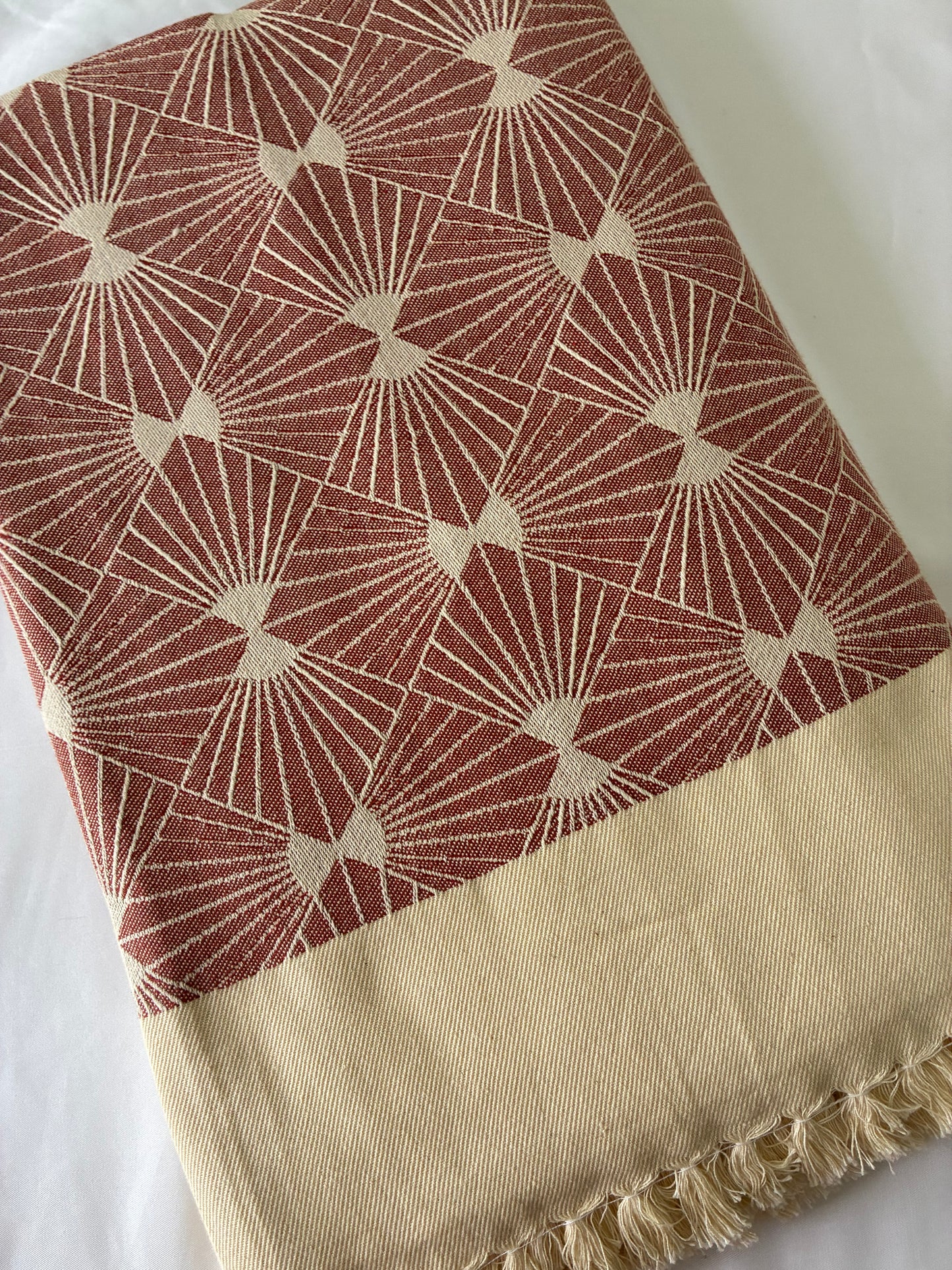 Maroon Lines Double Size Cotton Blanket