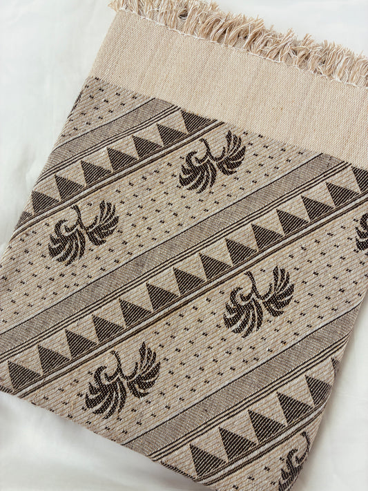 Thick Brown Tree Cotton Blanket / Throw