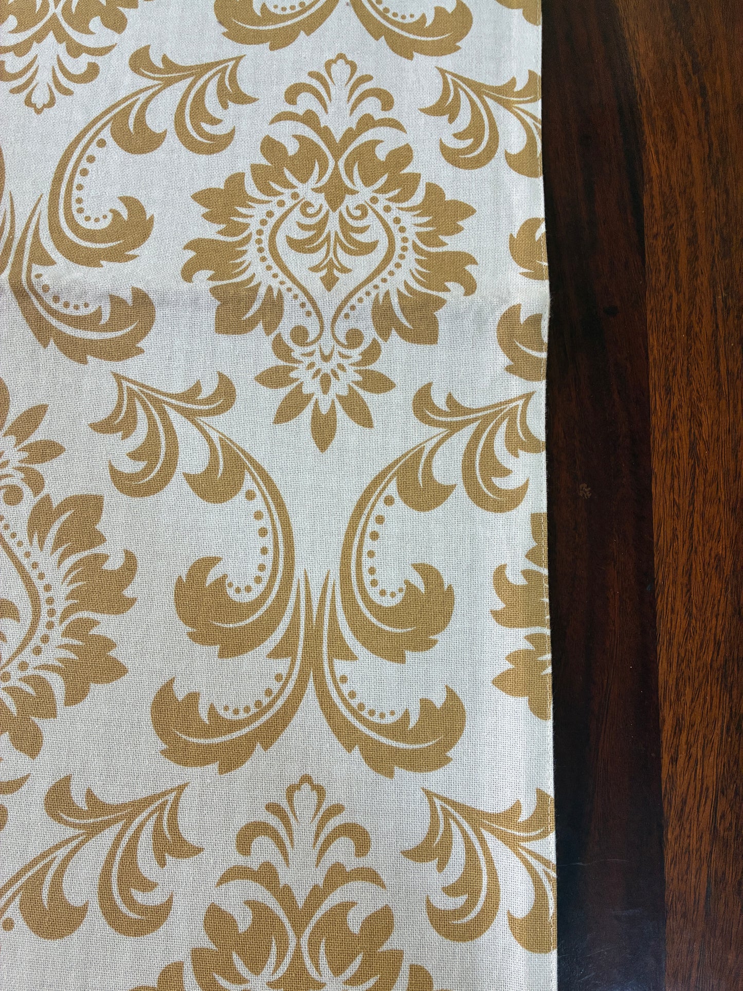 Brown Motif Reversible Table Runner 5.5 ft  long