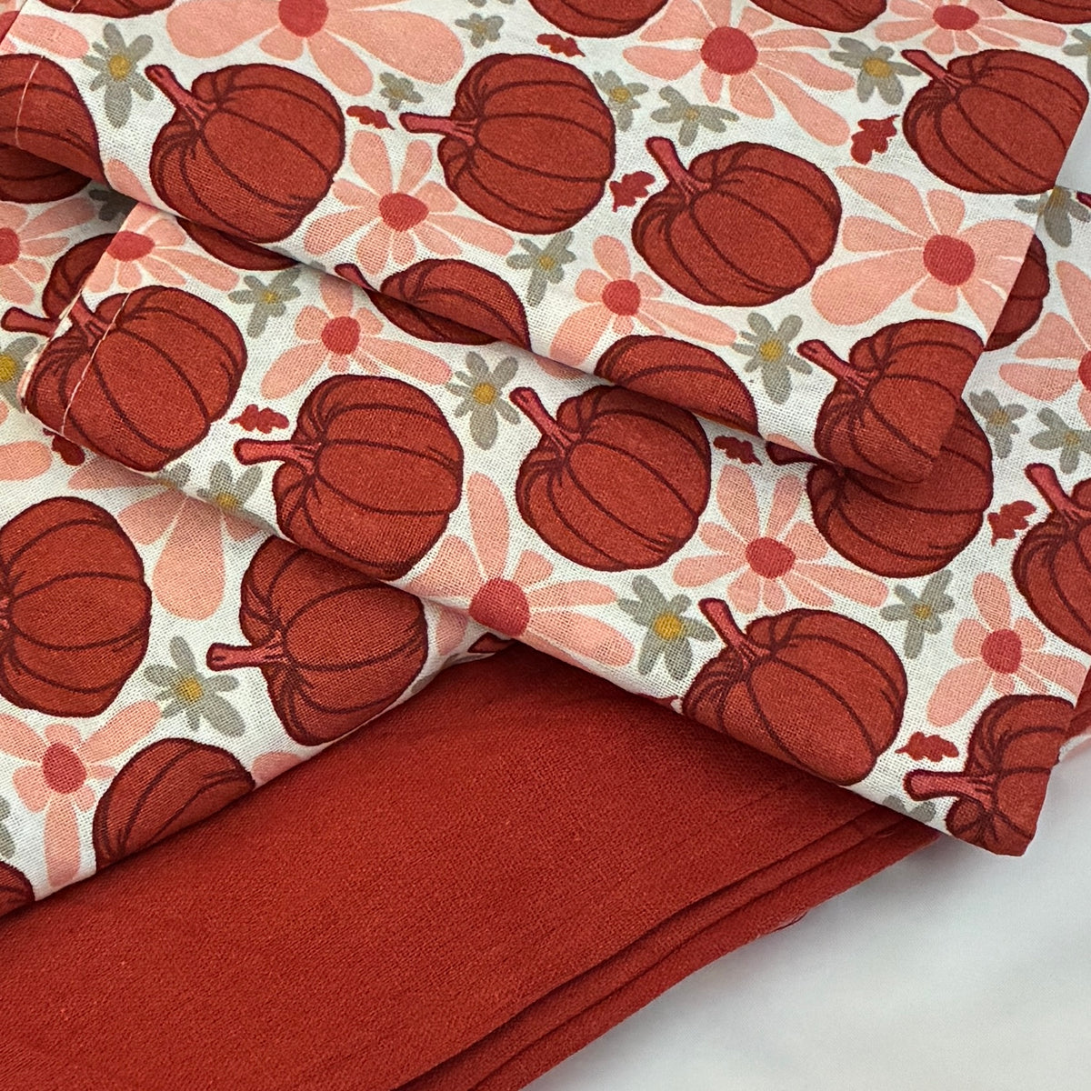 Pumpkin Print King Size Cotton Bedspread 100x110 in