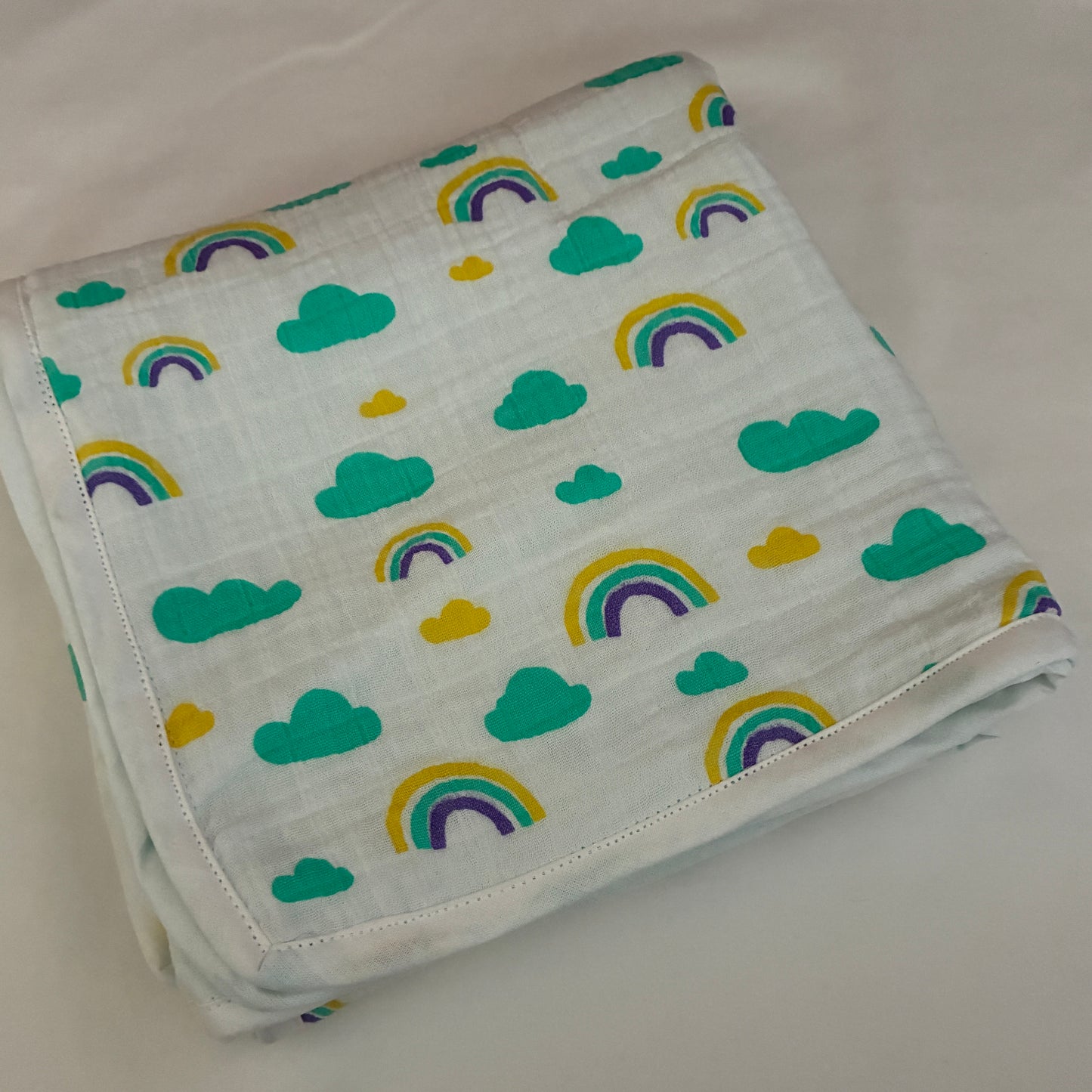 Blue Clouds Muslin Blanket/ Dohar