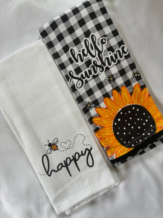 Sunflower Printed Hand/Lunch Towels (Set of 2)