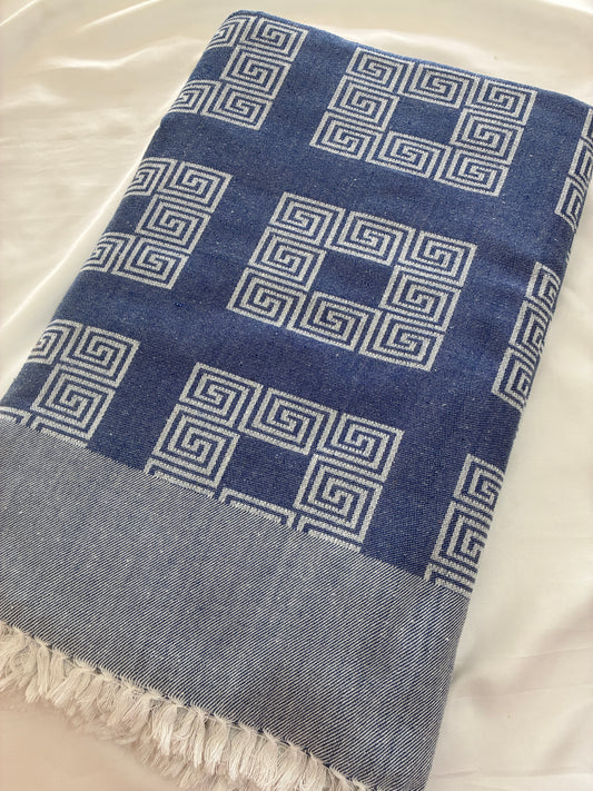 Blue Double Size Cotton Blanket