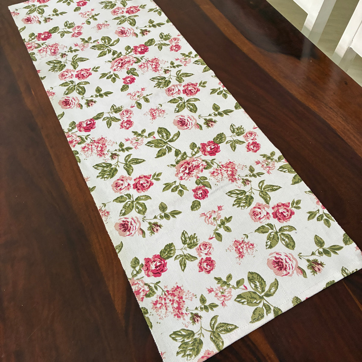 Pink Rose Table Runner 3 ft long