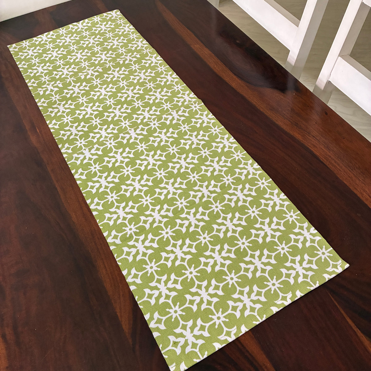 Green Pattern Table Runner 3 ft long
