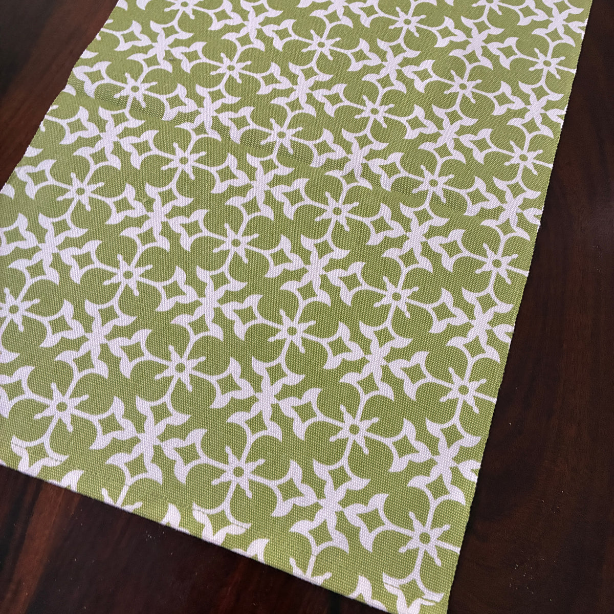 Green Pattern Table Runner 3 ft long