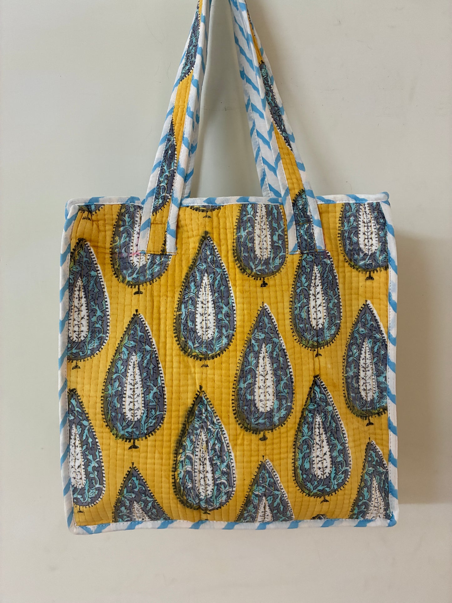 Quilted Waterproof Mini Tote / Lunch Bag with Zip Closure