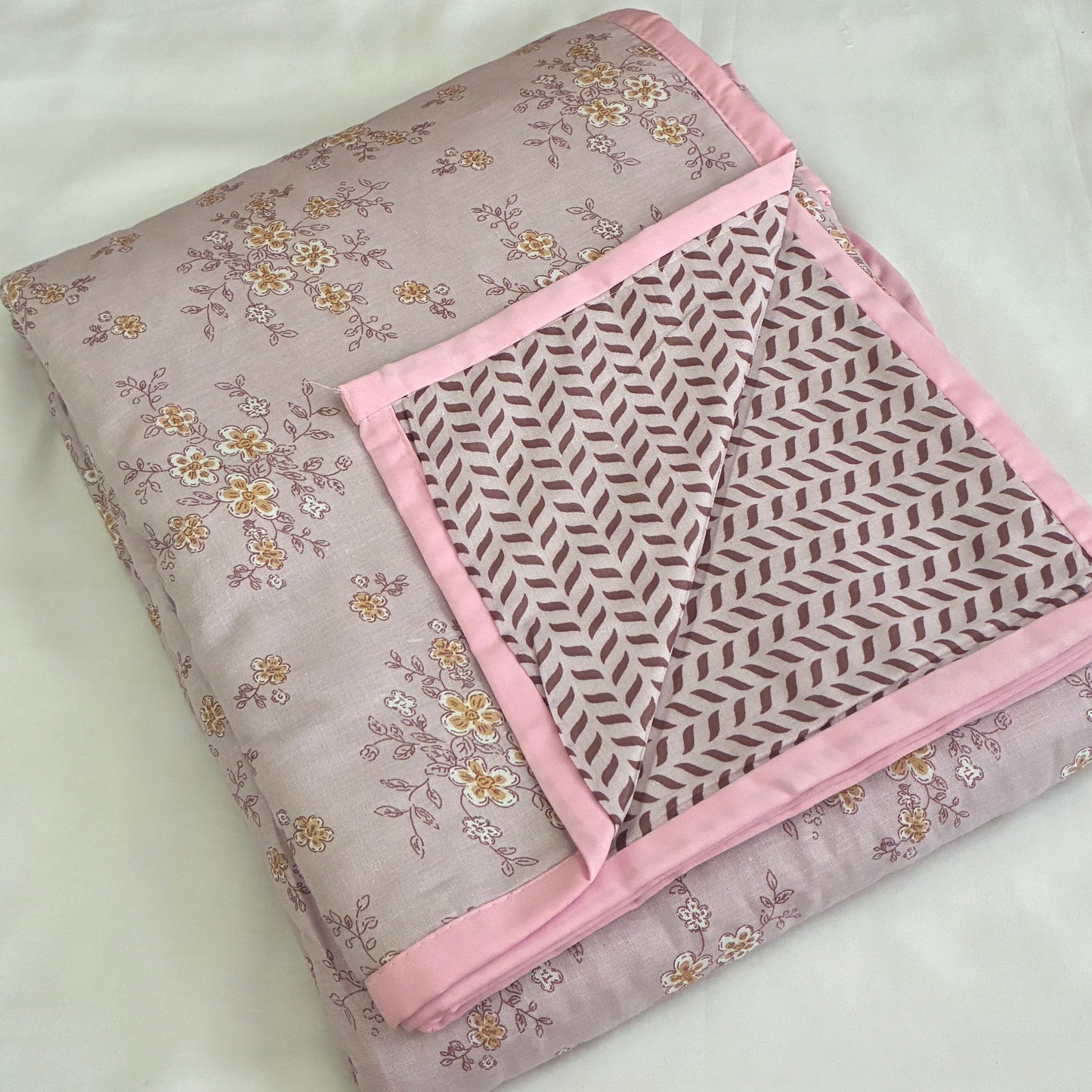 Pink Blossom Reversible Cotton Double Size Dohar