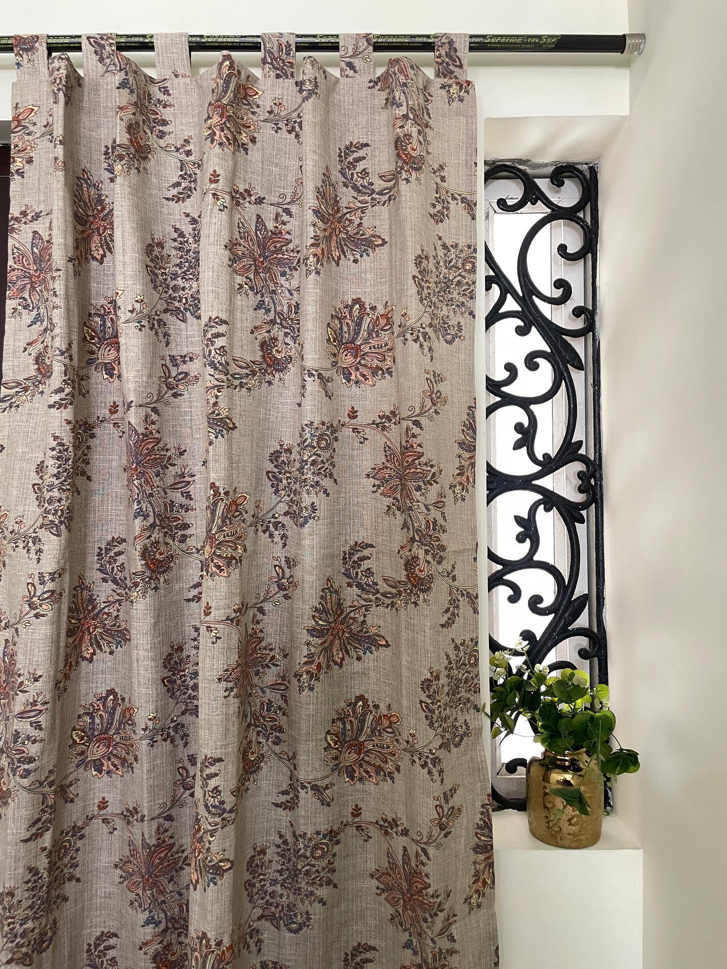 Floral Print Cotton Curtains