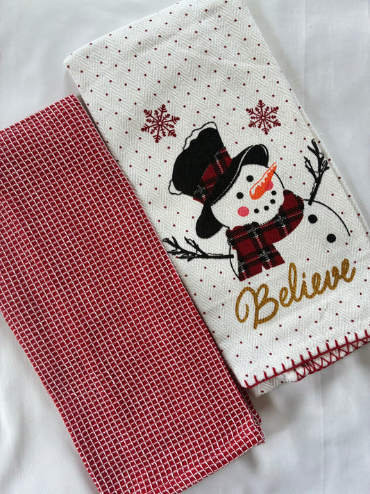 Snowman Printed Hand/Lunch Towels (Set of 2)