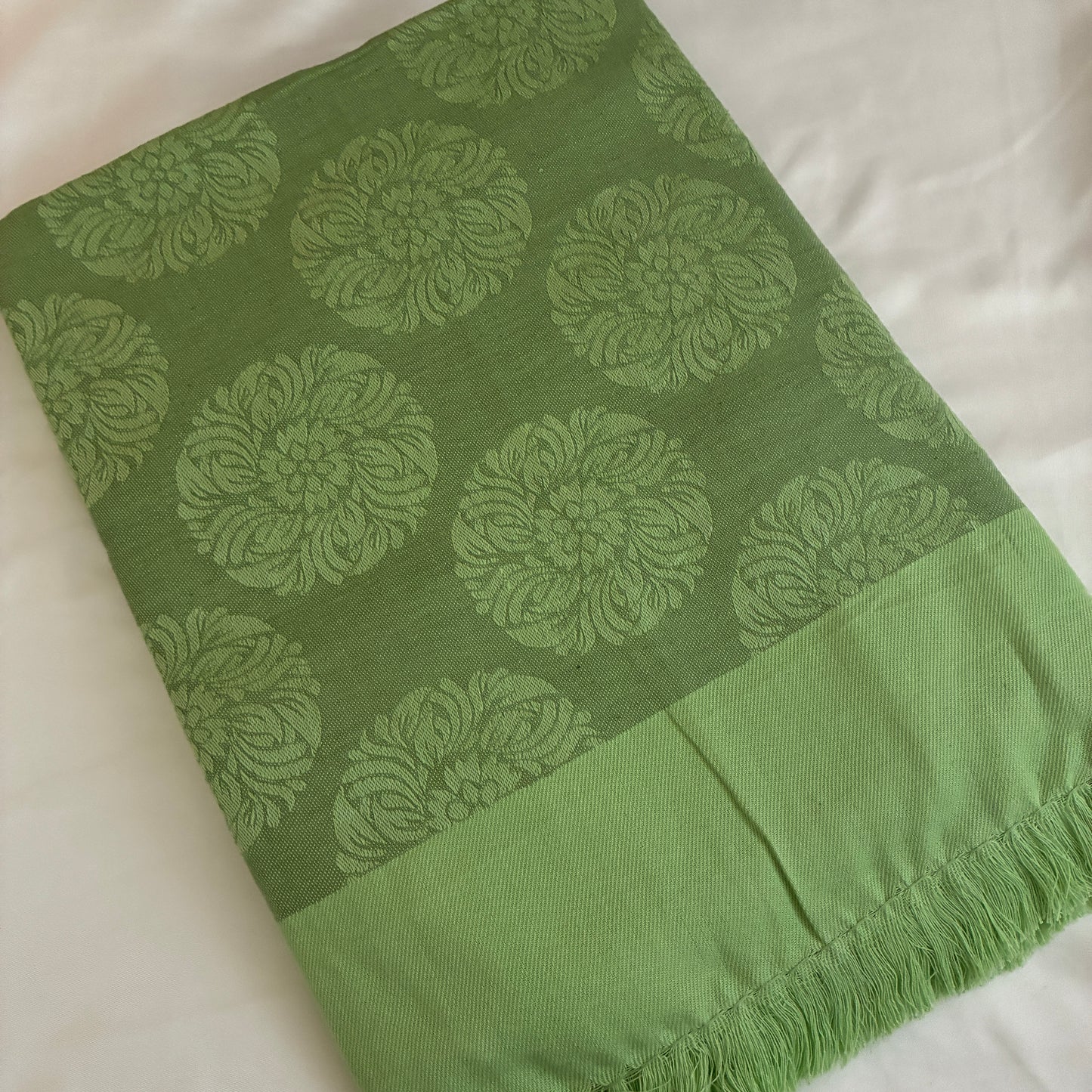 Green Mandala Single Size Blanket / Throw