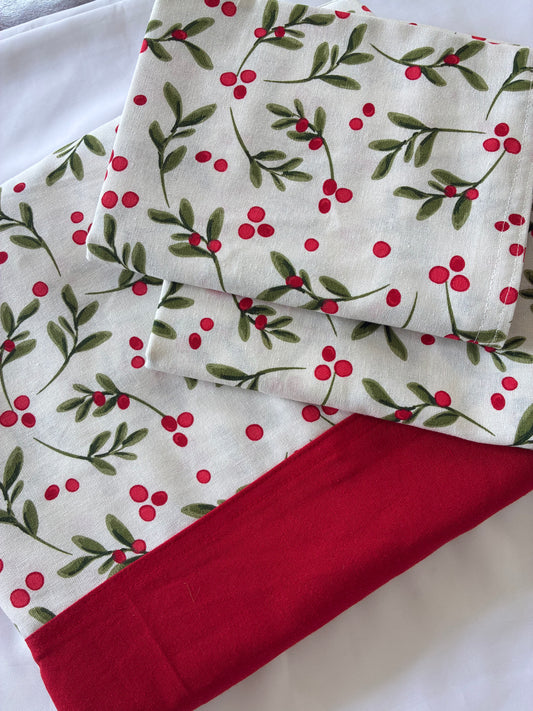 Red Cherry King Size Cotton Bedspread 100x110 in