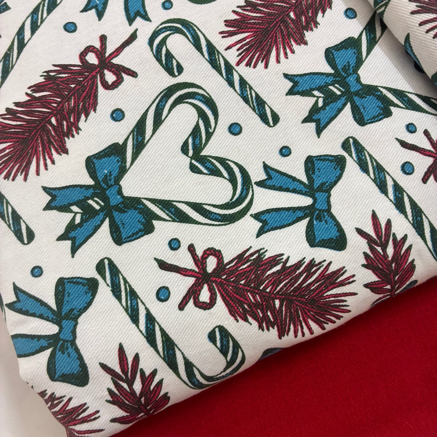 Christmas Print King Size Cotton Bedspread 100x110 in