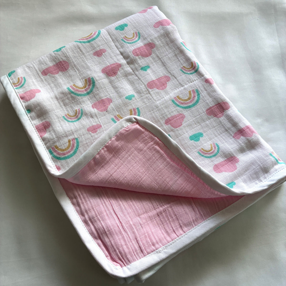 Pink Clouds Muslin Blanket/ Dohar